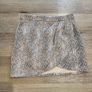 Altar'd State Snake Print Midi Skirt in Black and Cream